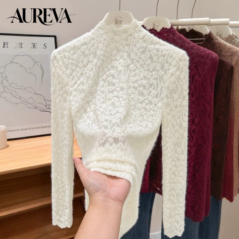 Phone Accessories On Top - Blusa elegante de cuello medio alto